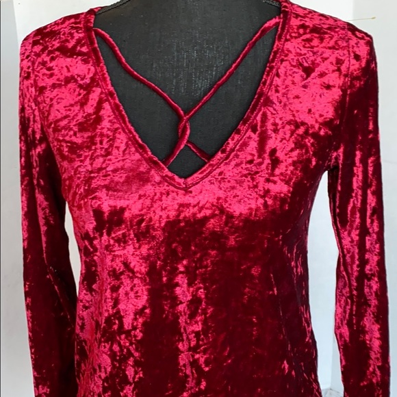 a•gain polyester wine long sleeve top - Picture 3 of 6